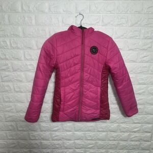 RM 1958 by‎ MrRosemont Girls Reversible Jacket Coat Pink/Gray Hooded Size 14/16